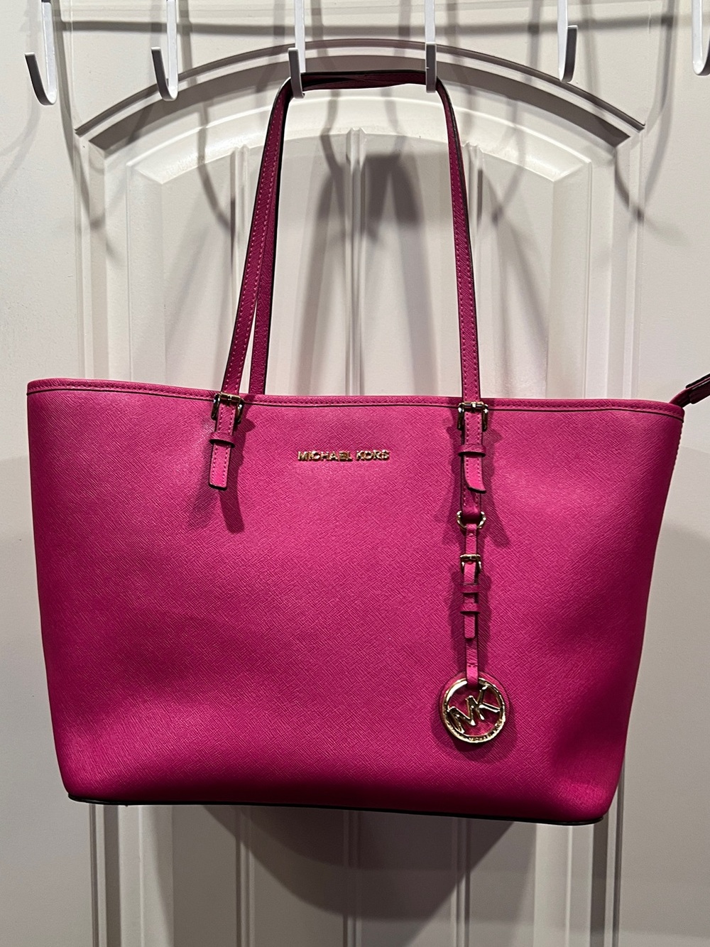 Michael Kors Hot Pink Saffiano Leather Tote